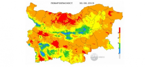 В 18 области Болгарии объявлен Красный код пожароопасности