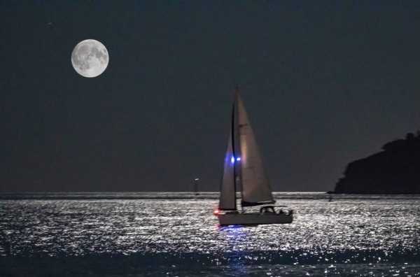 Парусники на лунной дорожке можно увидеть сегодня в Варненском заливе