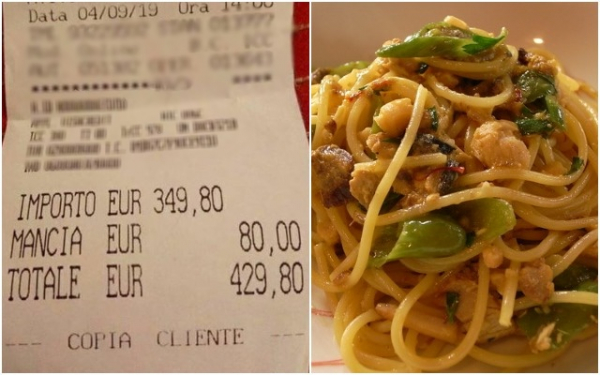 Туристы подняли шум в Риме из-за 430 евро за макароны с рыбой