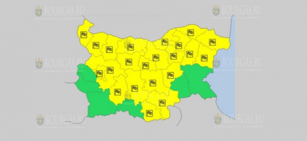 На 29 января в Болгарии — ветреный Желтый код опасности