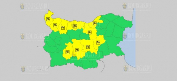 На 23-е декабря в Болгарии — ветреный Желтый код опасности