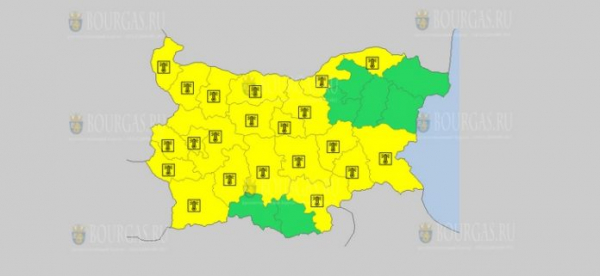 На 7-е июля в Болгарии — жаркий Желтый код опасности