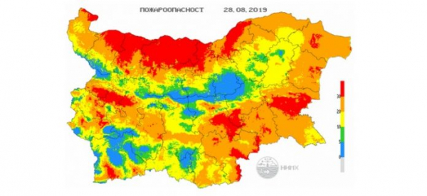 В 21 области Болгарии объявлен Красный код пожароопасности