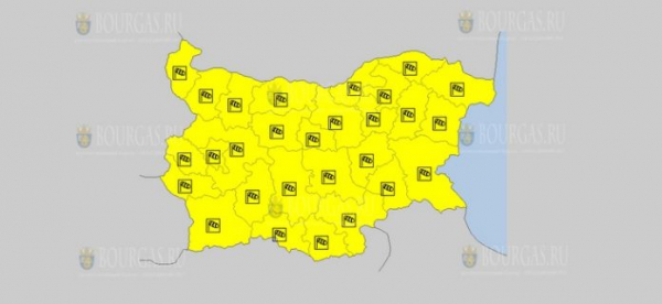 На 24 февраля в Болгарии — ветреный Желтый код опасности