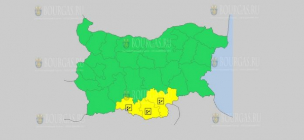 На 21-е ноября в Болгарии объявлен дождевой Желтый код опасности