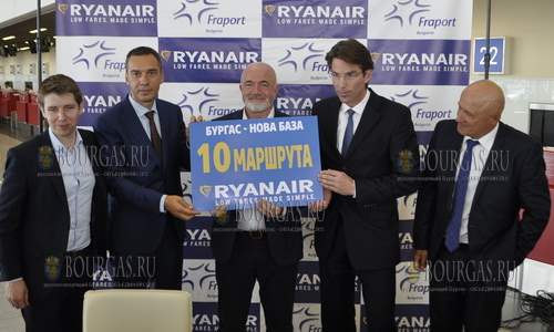 С 2018 года авиакомпания RYANAIR в Бургасе откроет десяток новых направлений