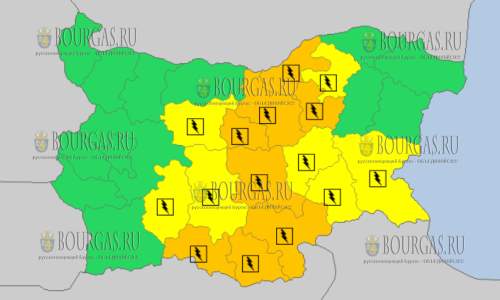 27 июля в Болгарии — дождливый и грозовой Желтый и Оранжевый коды опасности