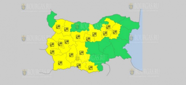На 3-е декабря в Болгарии — дождевой и снежный Желтый код опасности