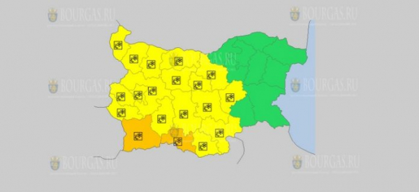 На 1 апреля в Болгарии — снежный и гололедный Оранжевый и Желтый коды опасности