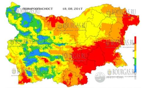 18 августа 2017 года в Болгарии экстремальный индекс пожарной опасности