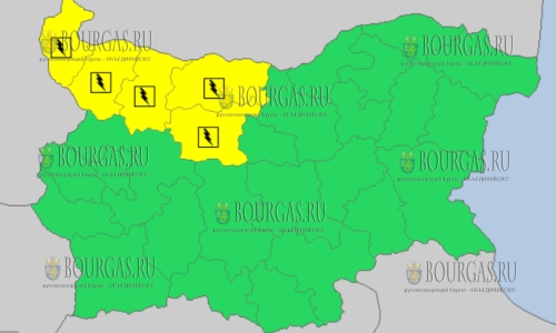 22 июня в Болгарии — грозовой, ветреный и дождливый Желтый коды опасности