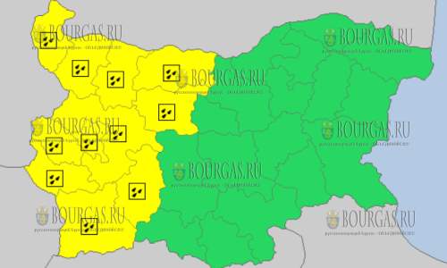 23 октября в Болгарии — дождливый Желтый код опасности