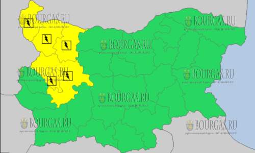 13 августа в Болгарии — дождливый и грозовой Желтый код опасности
