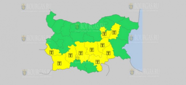 На 3-е июля в Болгарии — жаркий Желтый код опасности