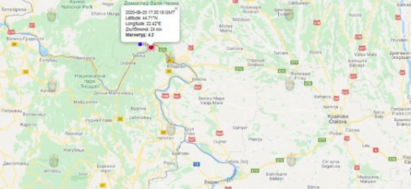 25-го июня на Юго-Западе Румынии произошло землетрясение