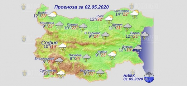 2 мая в Болгарии — днем +24°С, в Причерноморье +21°С