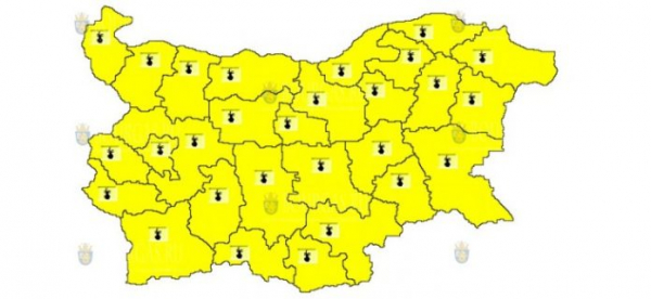 На 30 июля в Болгарии — горячий Желтый коды опасности