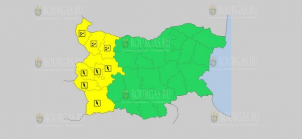 На 18 июля в Болгарии — дождевой и грозовой Желтый коды опасности