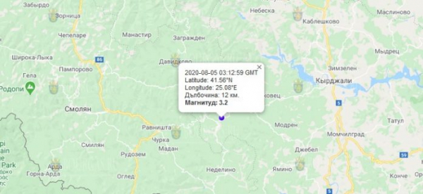 5-го августа 2020 года на Юге Болгарии произошло землетрясение