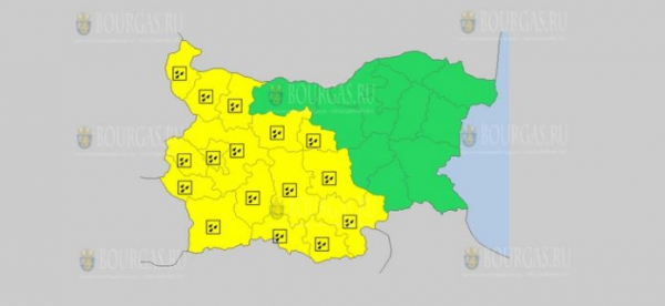 13 апреля в Болгарии — дождливый Желтый код опасности