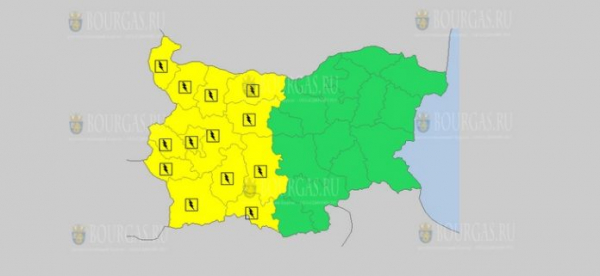 На 26 августа в Болгарии — дождливый и грозовой Желтый коды опасности