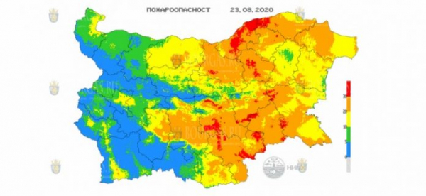 23-го августа в 13 областях Болгарии объявлен Красный код пожароопасности