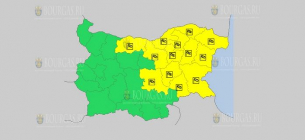 На 6 августа в Болгарии — ветреный Желтый коды опасности