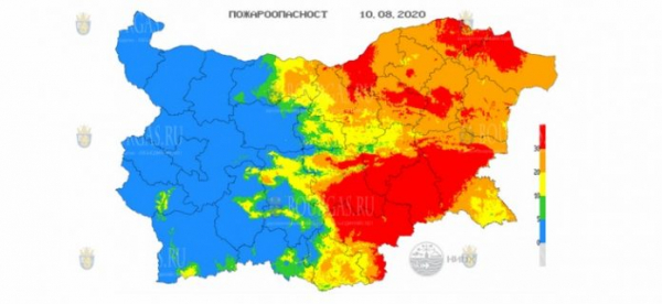 10-го августа в 13 областях Болгарии объявлен Красный код пожароопасности