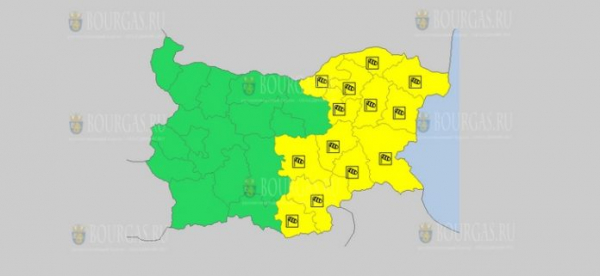 На 8 августа в Болгарии — ветреный Желтый коды опасности