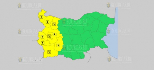 На 15 августа в Болгарии — дождливый и грозовой Желтый коды опасности