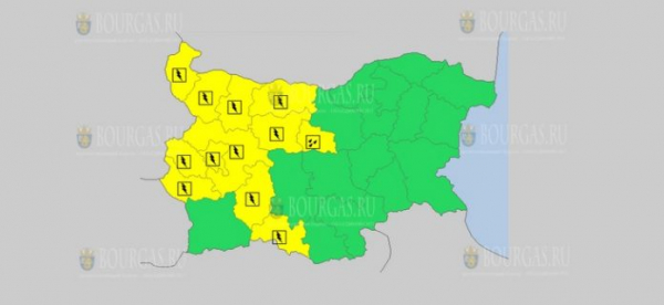 На 16 августа в Болгарии — дождливый и грозовой Желтый коды опасности