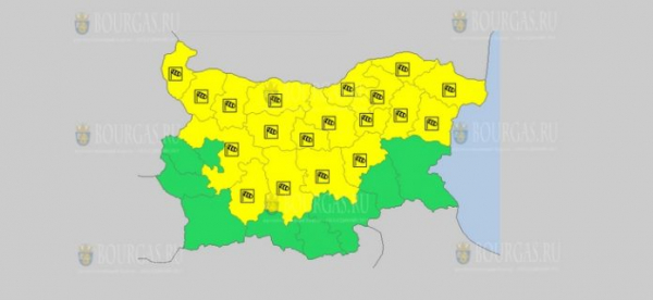 На 2 февраля в Болгарии — ветреный Желтый код опасности
