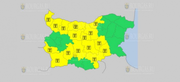 На 11-е августа в Болгарии — горячий Желтый код опасности