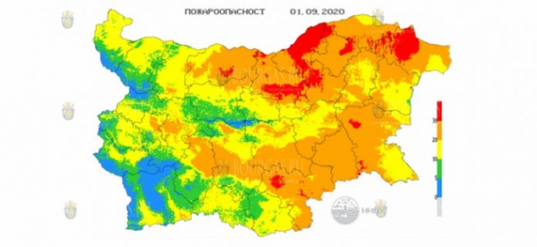1-го сентября в 16 областях Болгарии объявлен Красный код пожароопасности