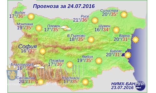 Погода в Болгарии — снова жаркий Желтый код