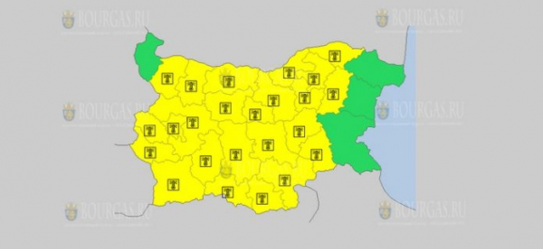 На 1 сентября в Болгарии — Горячий Желтый код опасности