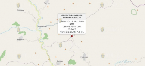 13-го октября 2020 года на Юге Болгарии произошло землетрясение