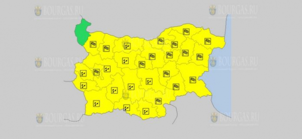 На 13 октября в Болгарии — ветреный и дождливый Желтый код опасности