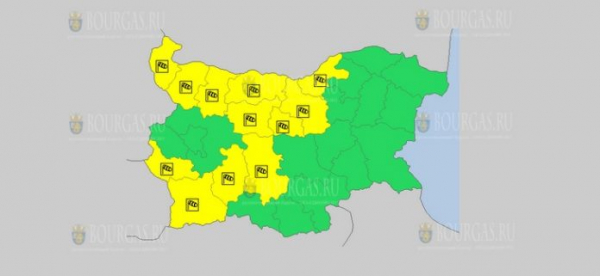 На 8 октября в Болгарии — ветреный Желтый код опасности