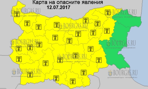 12 июля в Болгарии до +38°С, горячий Желтый код опасности