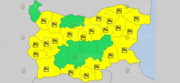 29-го декабря в Болгарии объявлен Желтый код опасности