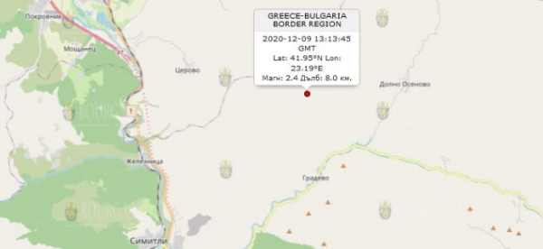 9-го декабря 2020 года на Юго-Западе Болгарии произошло землетрясение