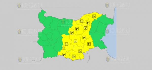 На 12 декабря в Болгарии — дождливый Желтый код опасности