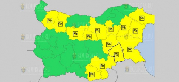 30-го декабря в Болгарии объявлен Желтый код опасности