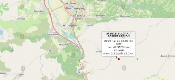 26-го декабря 2020 года на Юге Болгарии произошло землетрясение