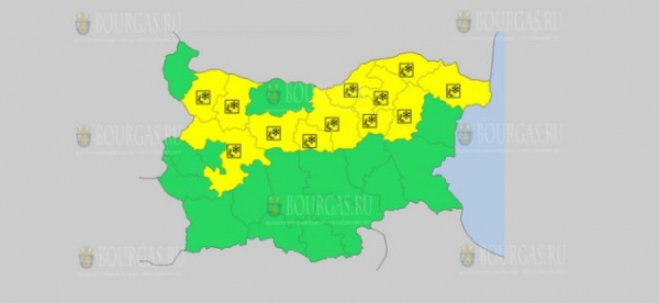 На 8 декабря в Болгарии — дождливый и снежный Желтый код опасности