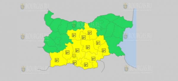 На 10 декабря в Болгарии — дождливый Желтый код опасности