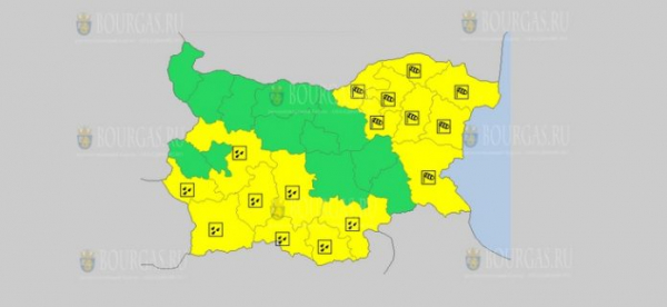 На 7 декабря в Болгарии — ветреный и дождливый Желтый код опасности