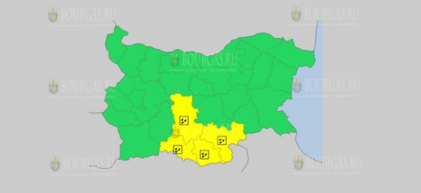 На 13 декабря в Болгарии — дождливый Желтый код опасности