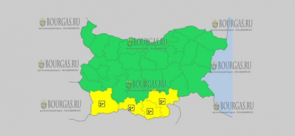 23 января в Болгарии — ветреный и дождливый Желтый код опасности